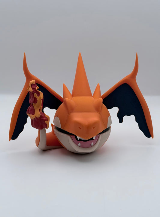 Mega Charizard Y Inspired Character Ball | Premium 3D Printed Pokémon Display Collectible | SnapLayerCreations