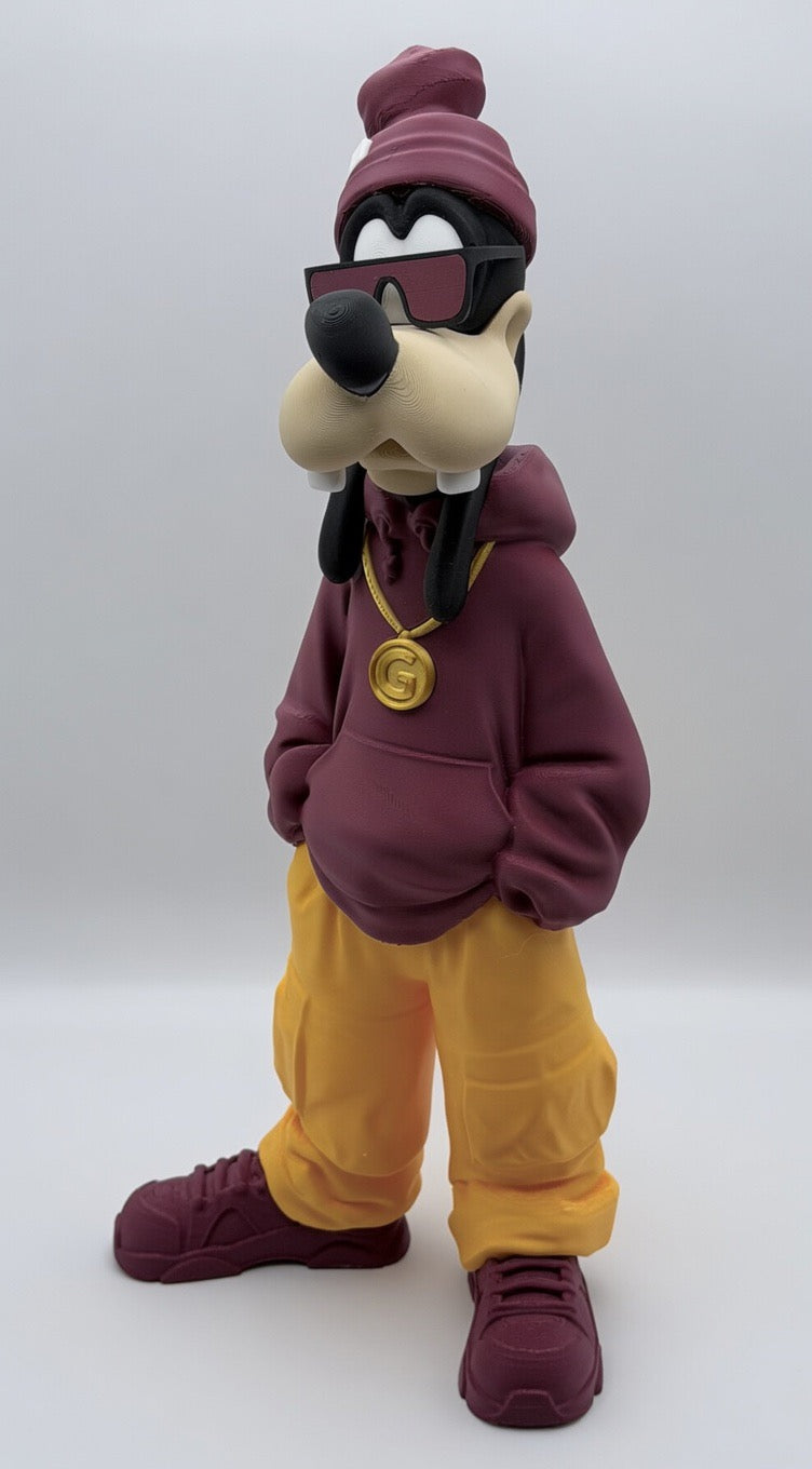 Urban Goofy Hip Hop Figure | Streetwear Cartoon Collectible Decor | 3D Printed Desk Display Statue