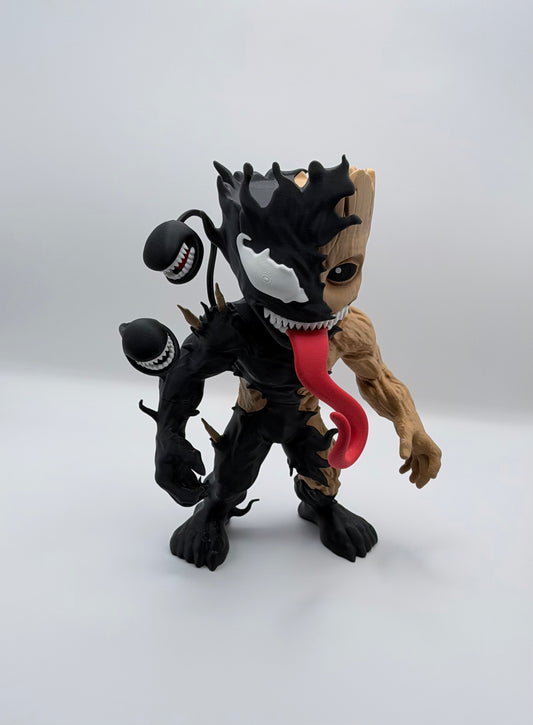 Venom Groot Crossover Statue | Marvel Inspired 3D Printed Collectible | 11” Display Figure