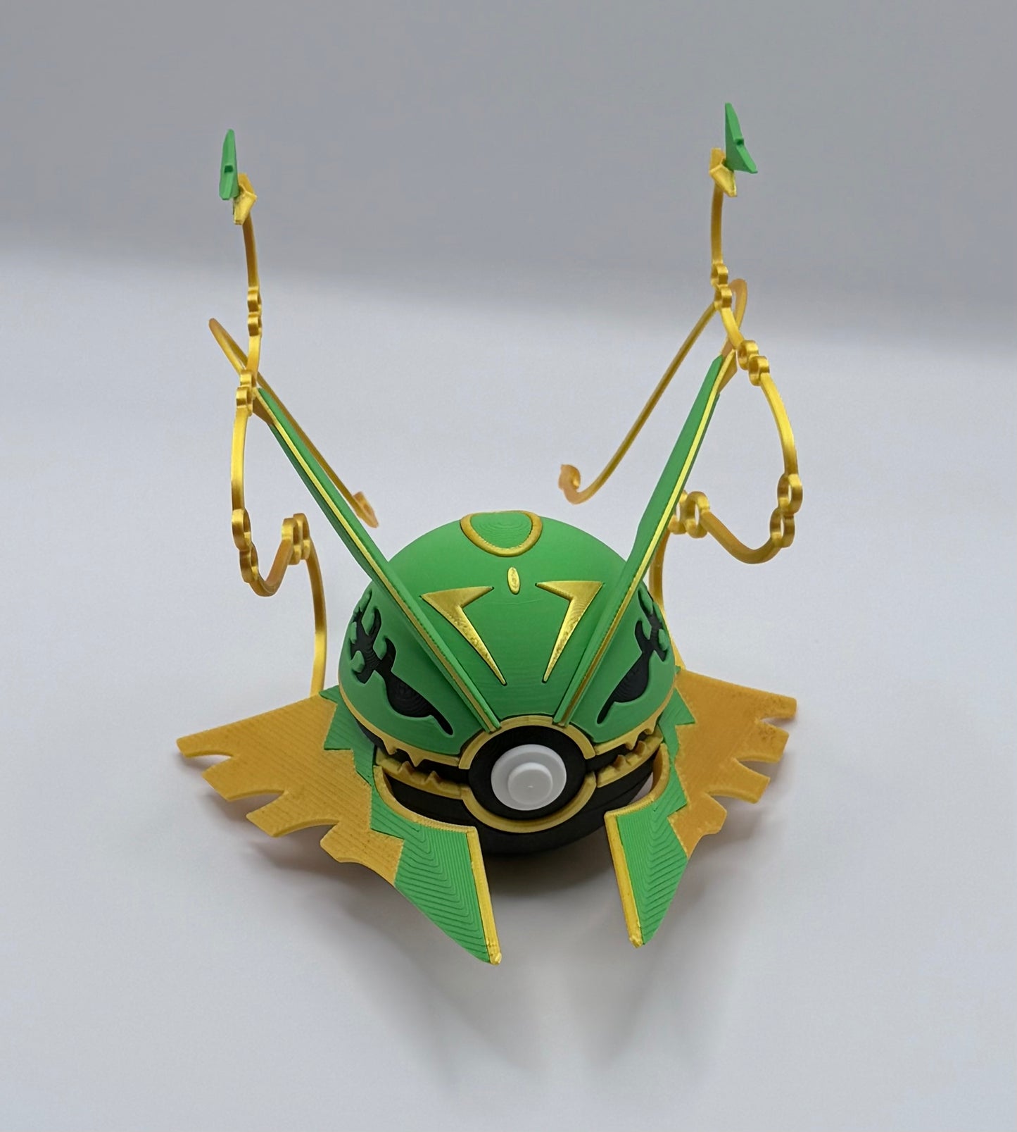 Rayquaza Pokeball Inspired Dragon Anime Gaming Display – 3D Printed Shelf Collectible – Gamer Desk Decor – Fan Gift