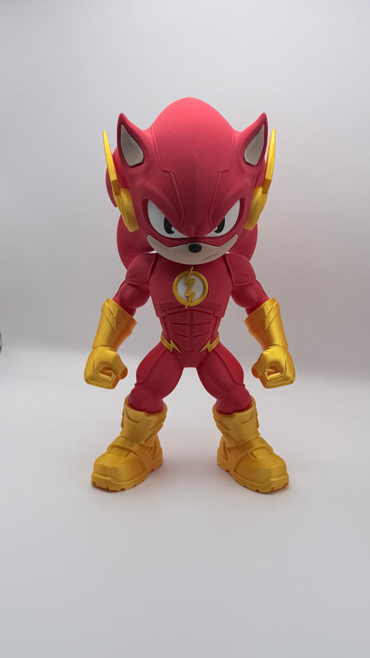Speed Force Sonic x Flash 11" Tall Fan Art 3D Printed Figure Collectible