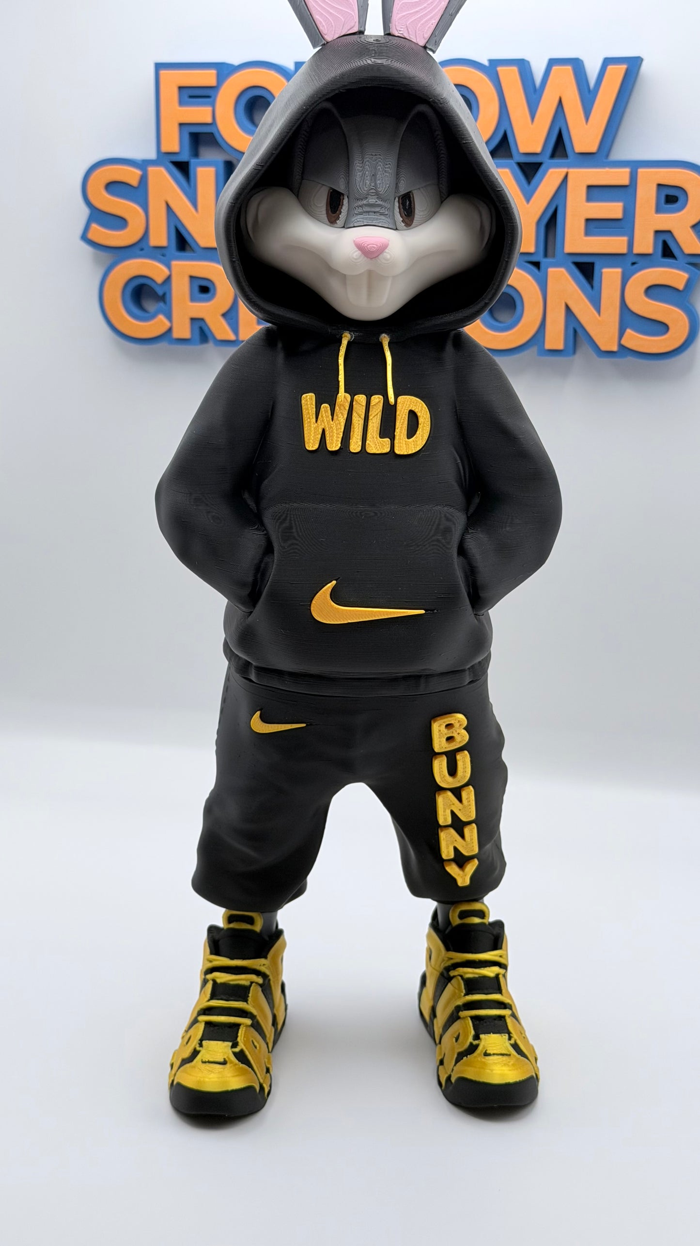 Urban Bugs Bunny 3D Print | 13” Streetwear Style Figure | Custom Cartoon Collectible | Desk Setup Decor | Unique Gift