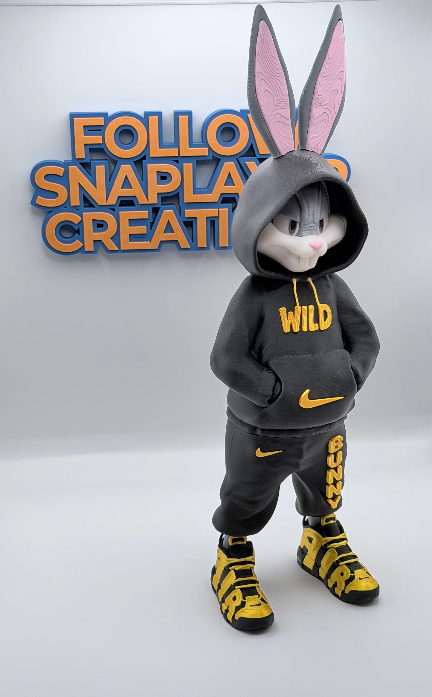 Urban Bugs Bunny 3D Print | 13” Streetwear Style Figure | Custom Cartoon Collectible | Desk Setup Decor | Unique Gift