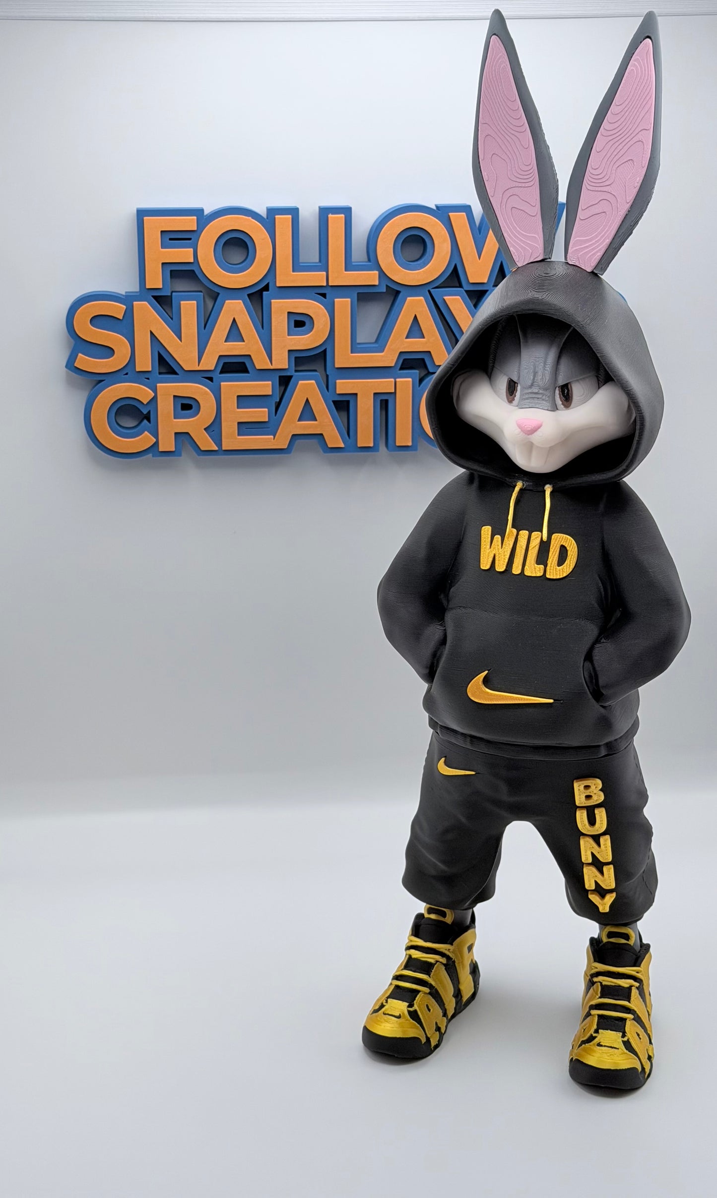 Urban Bugs Bunny 3D Print | 13” Streetwear Style Figure | Custom Cartoon Collectible | Desk Setup Decor | Unique Gift