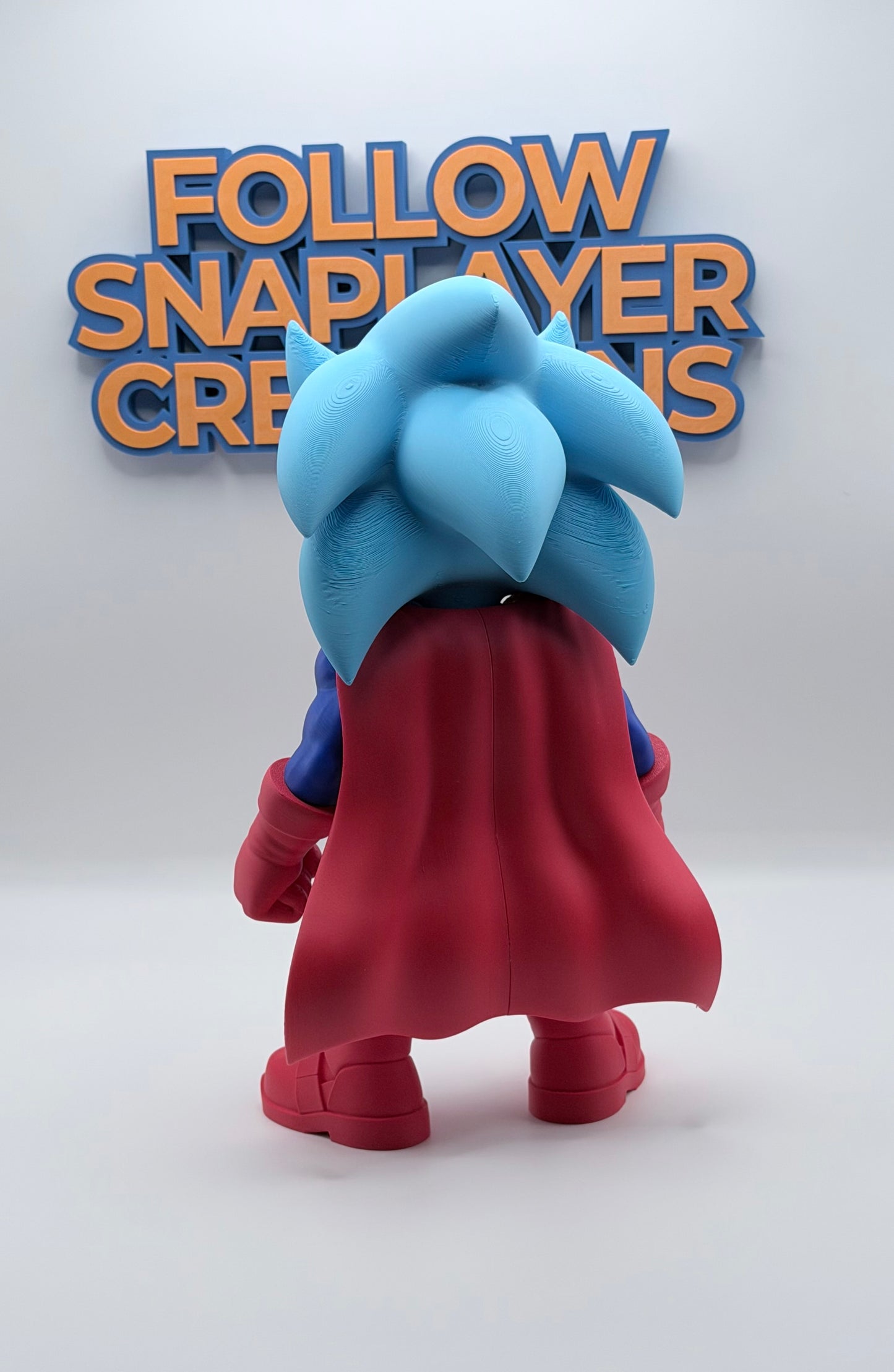 SuperSonic Superman Inspired Sonic Hero Fanart Figure | 3D Printed Crossover Collectible | Anime Gaming Decor | Desk Setup Display | Unique