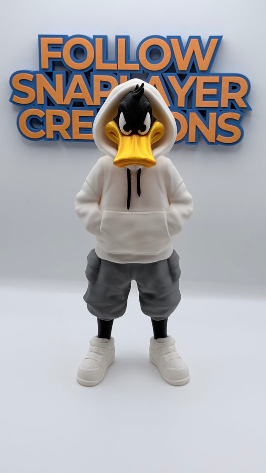 Urban Daffy Duck 3D Printed Figure | Streetwear Cartoon Collectible | 12 Inch Desk Decor | Hype Style Art Toy Gift