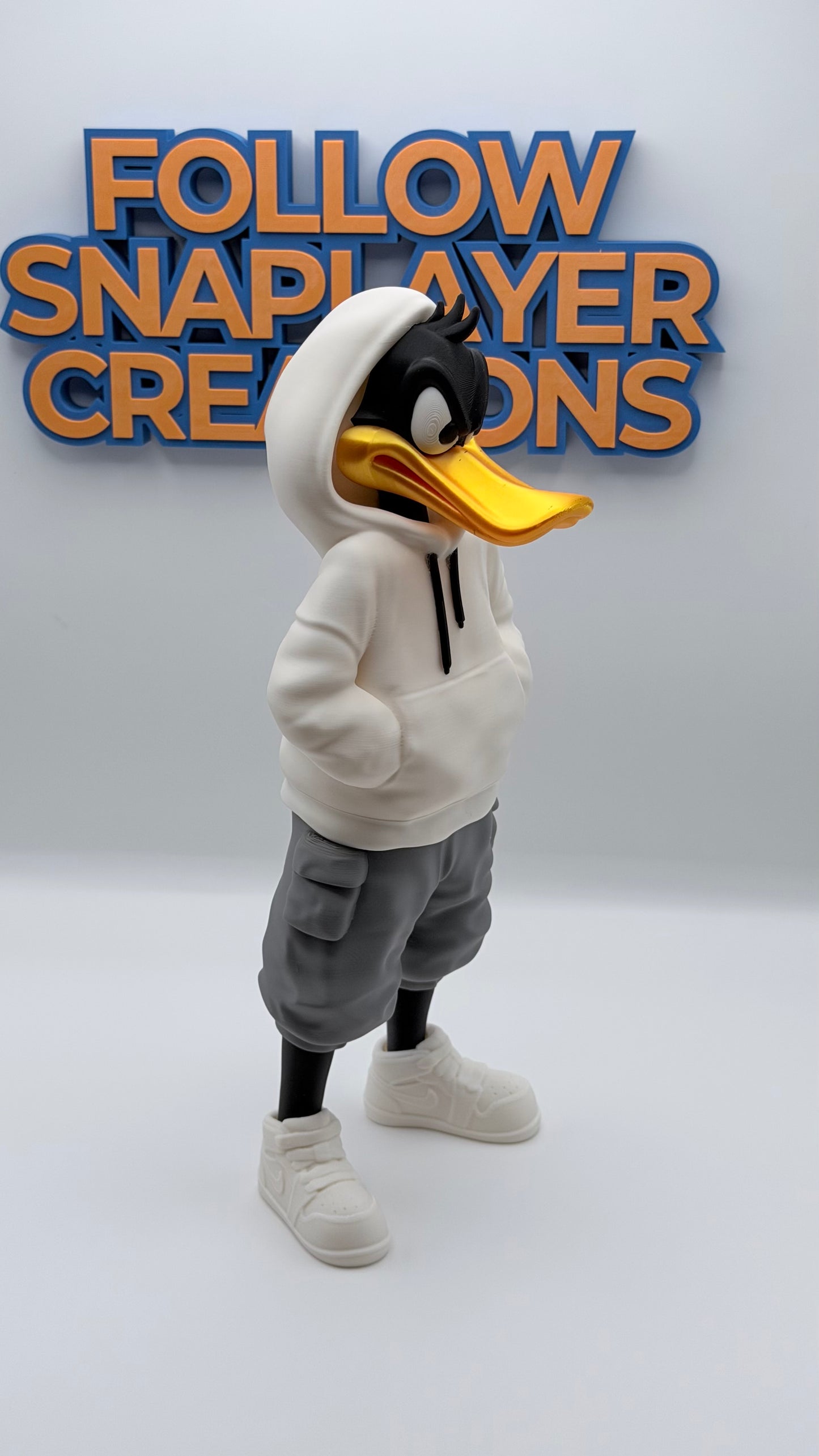 Urban Daffy Duck 3D Printed Figure | Streetwear Cartoon Collectible | 12 Inch Desk Decor | Hype Style Art Toy Gift