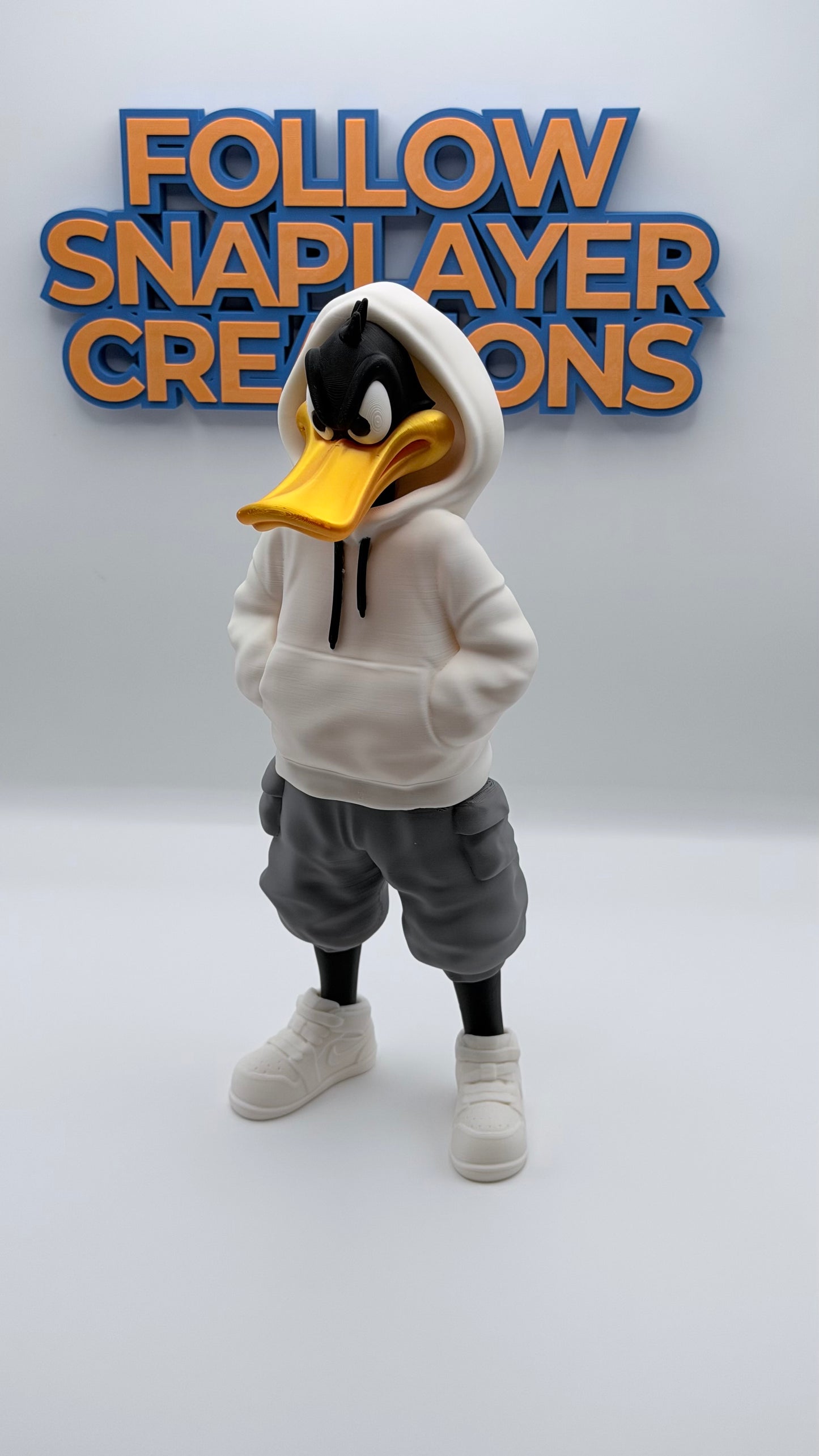 Urban Daffy Duck 3D Printed Figure | Streetwear Cartoon Collectible | 12 Inch Desk Decor | Hype Style Art Toy Gift
