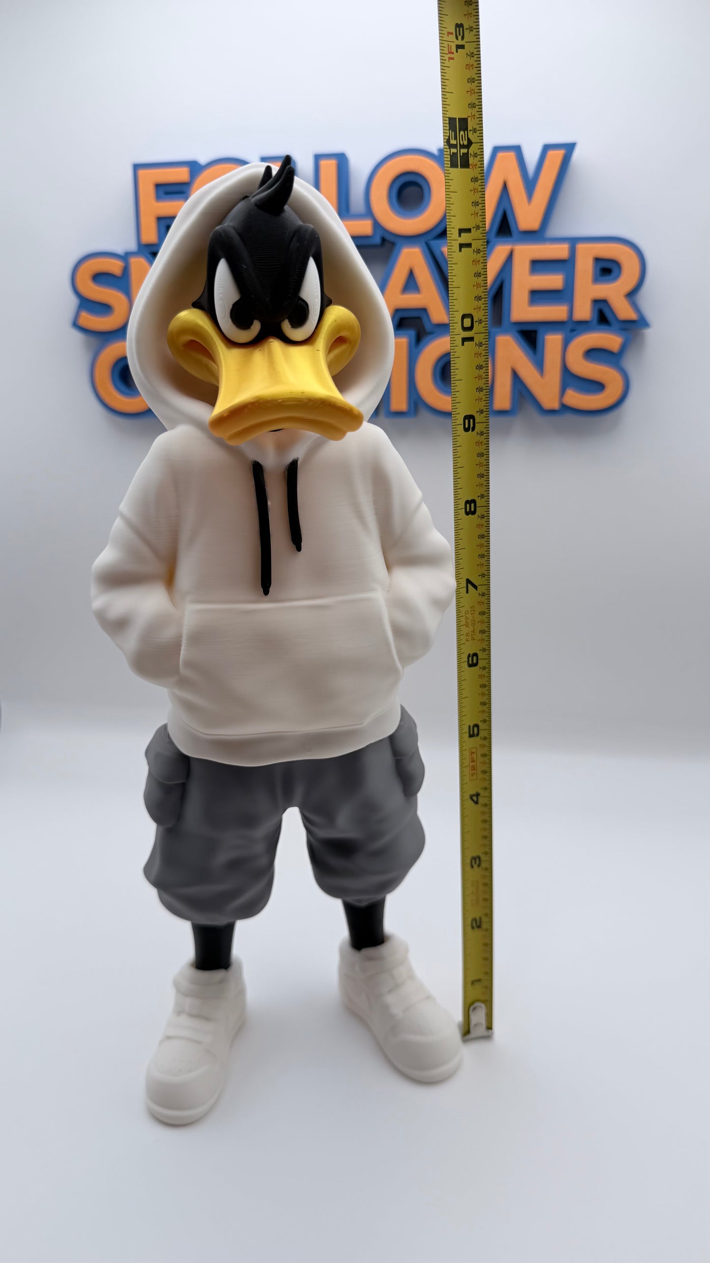 Urban Daffy Duck 3D Printed Figure | Streetwear Cartoon Collectible | 12 Inch Desk Decor | Hype Style Art Toy Gift