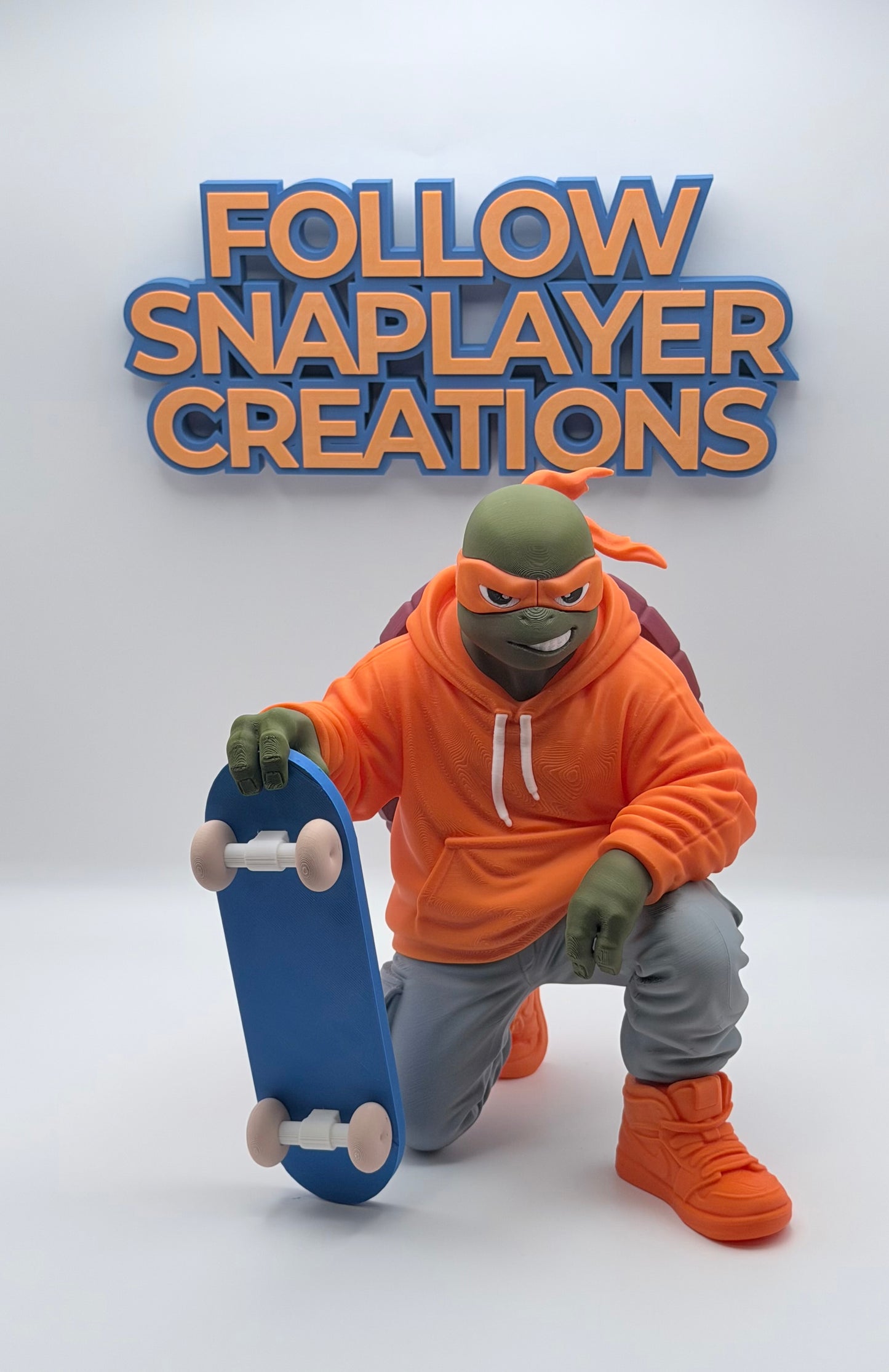 Urban TMNT Turtle Collection Set | Streetwear Ninja Turtle Figures | 3D Printed Gamer Room Decor | Full Turtle Bundle Display
