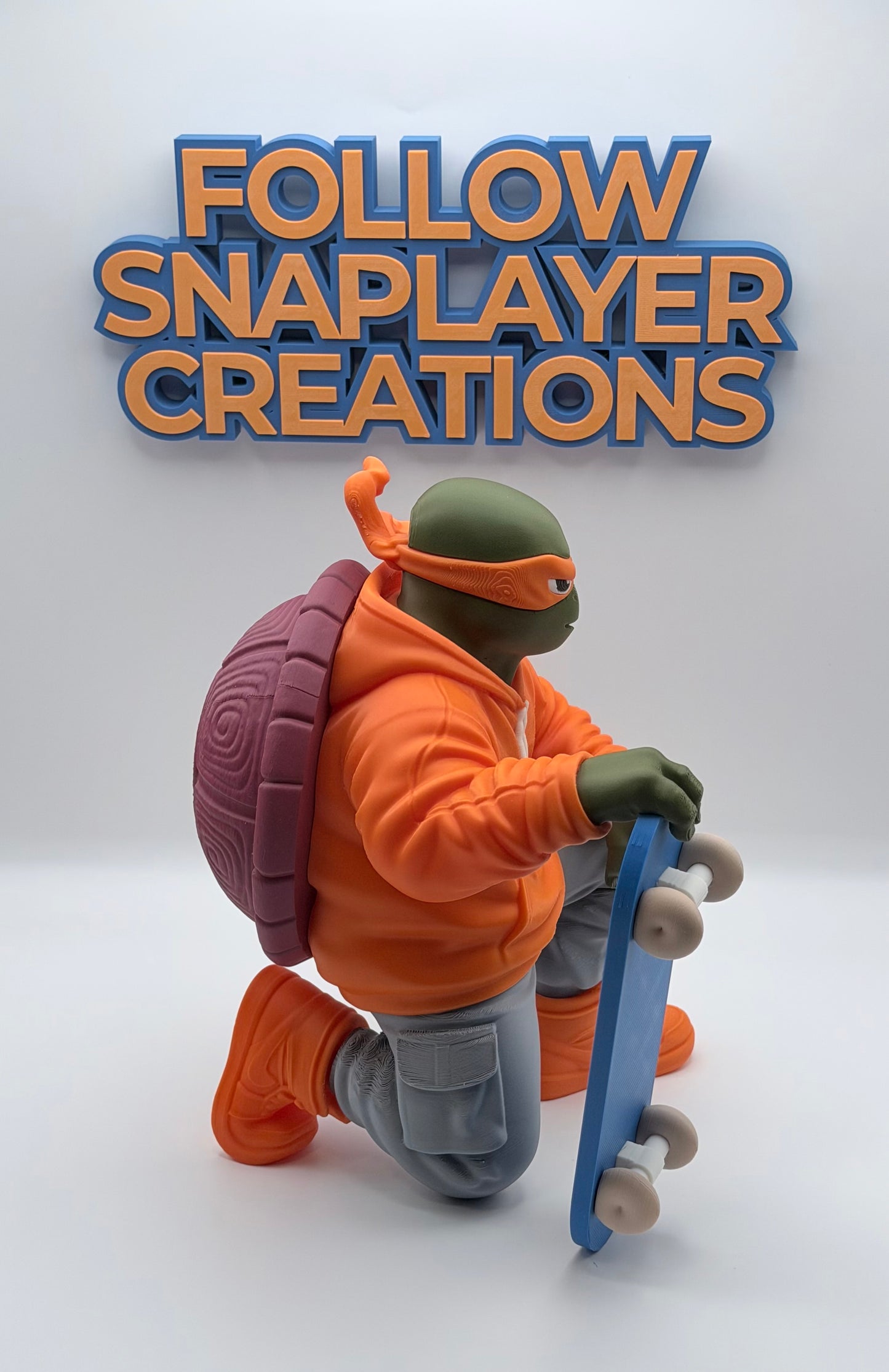 Urban TMNT Turtle Collection Set | Streetwear Ninja Turtle Figures | 3D Printed Gamer Room Decor | Full Turtle Bundle Display