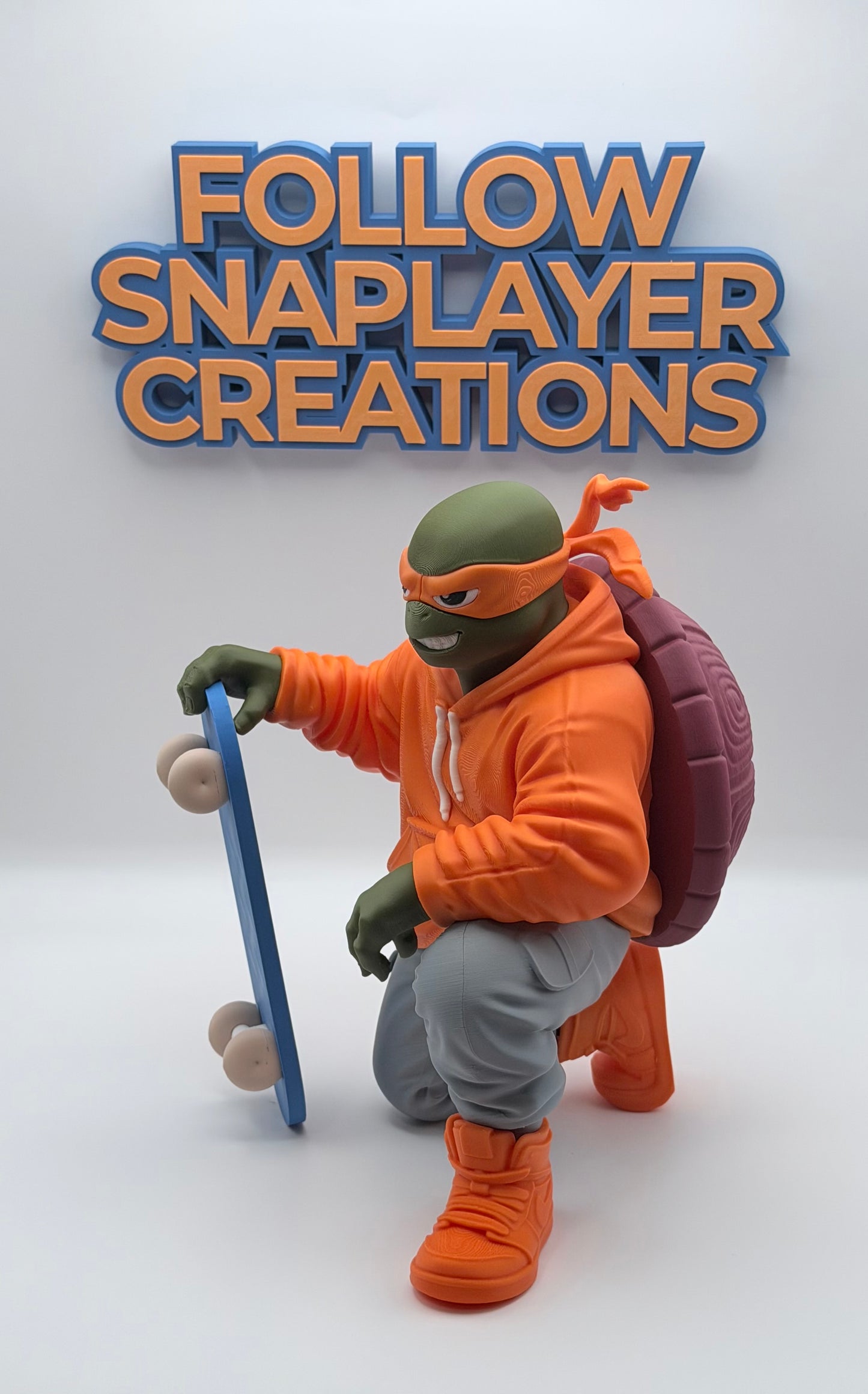 Urban TMNT Turtle Collection Set | Streetwear Ninja Turtle Figures | 3D Printed Gamer Room Decor | Full Turtle Bundle Display