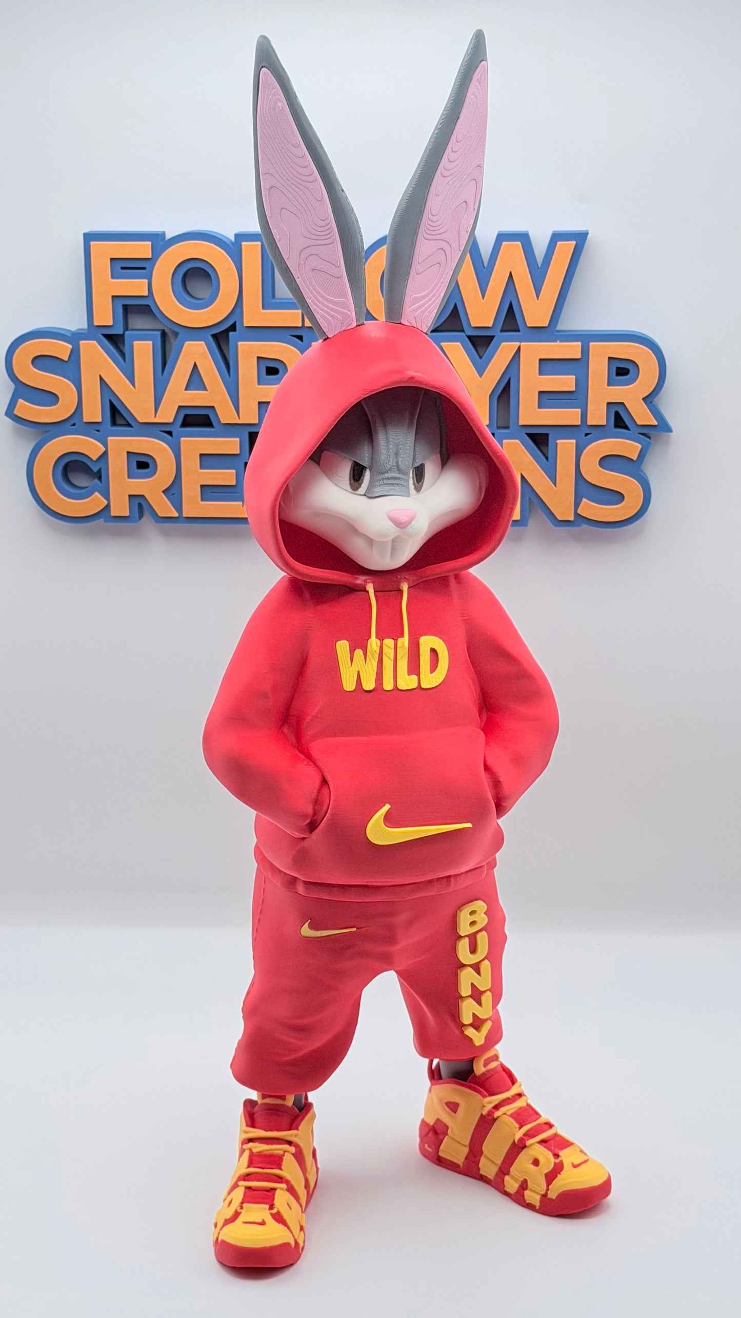 Urban Bugs Bunny 3D Print | 13” Streetwear Style Figure | Custom Cartoon Collectible | Desk Setup Decor | Unique Gift
