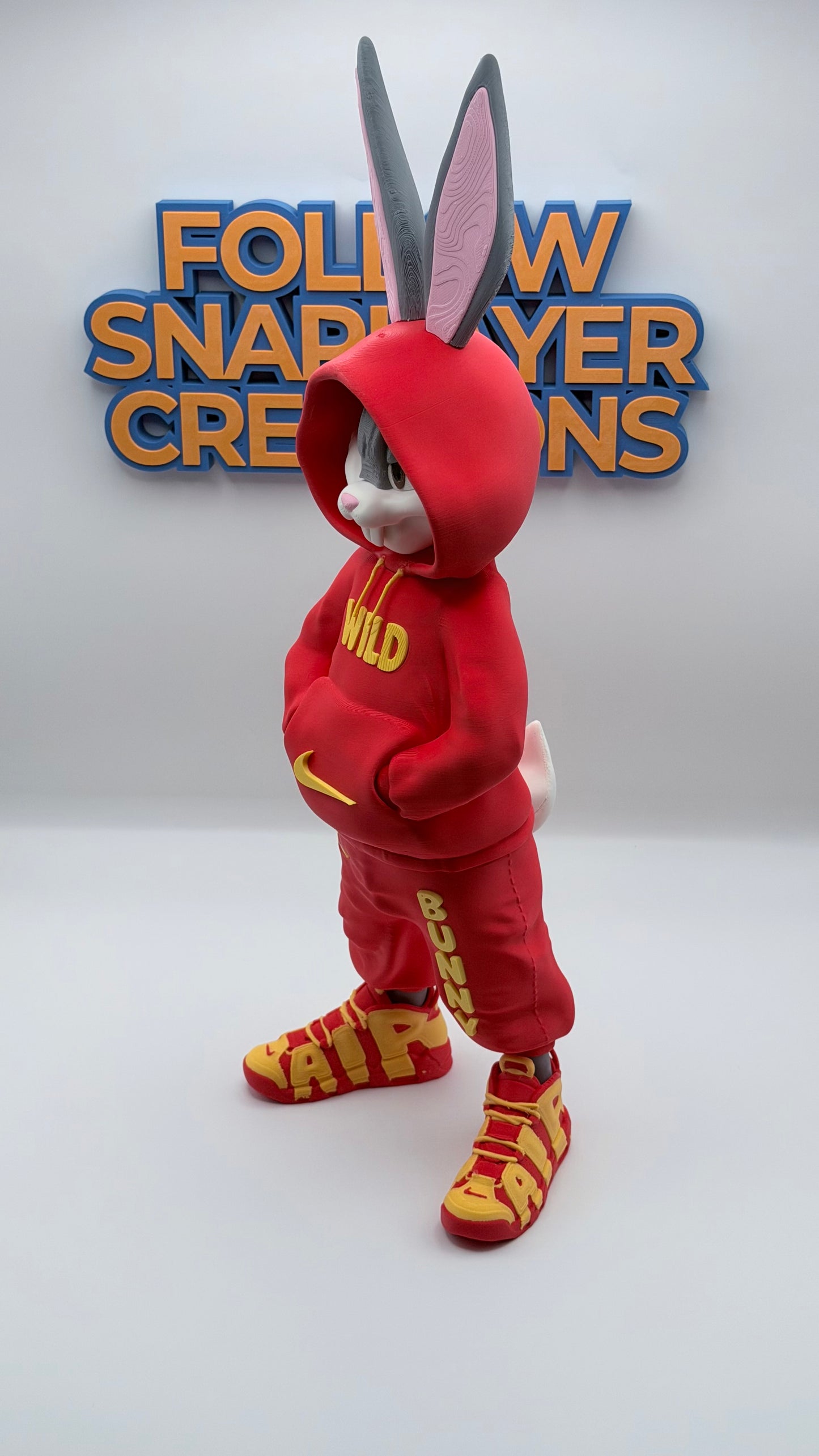 Urban Bugs Bunny 3D Print | 13” Streetwear Style Figure | Custom Cartoon Collectible | Desk Setup Decor | Unique Gift