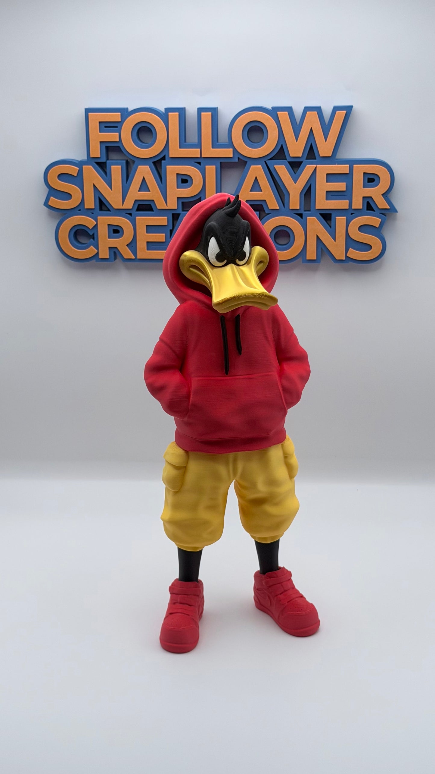 Urban Daffy Duck 3D Printed Figure | Streetwear Cartoon Collectible | 12 Inch Desk Decor | Hype Style Art Toy Gift