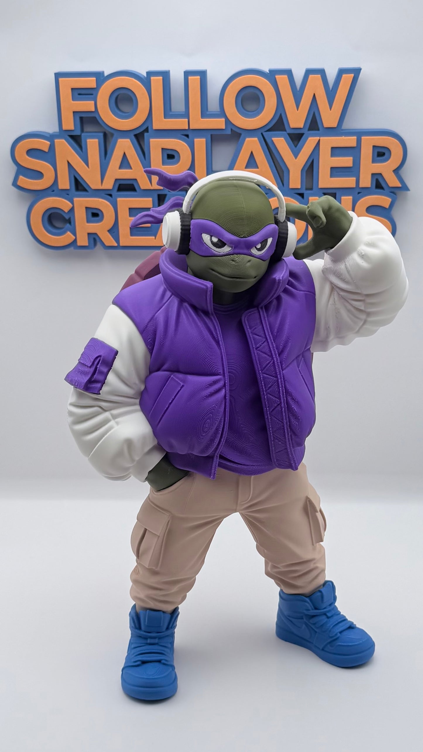 Urban TMNT Turtle Collection Set | Streetwear Ninja Turtle Figures | 3D Printed Gamer Room Decor | Full Turtle Bundle Display