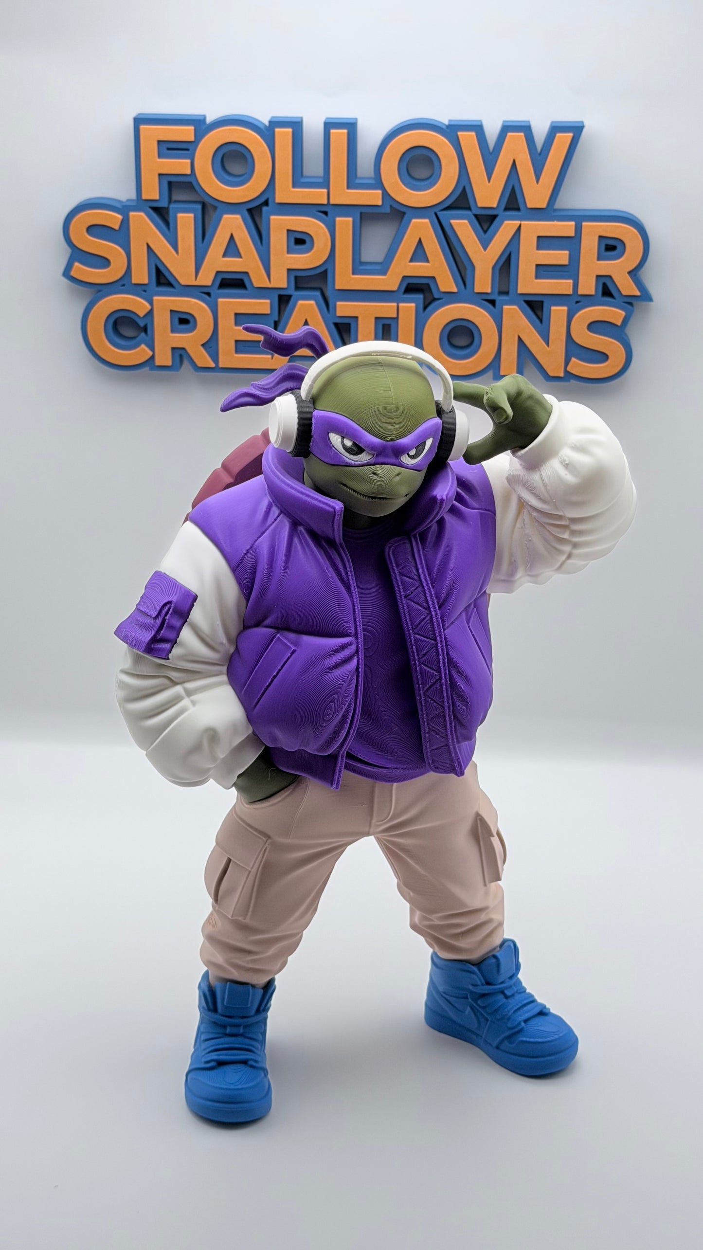 Urban TMNT Turtle Collection Set | Streetwear Ninja Turtle Figures | 3D Printed Gamer Room Decor | Full Turtle Bundle Display