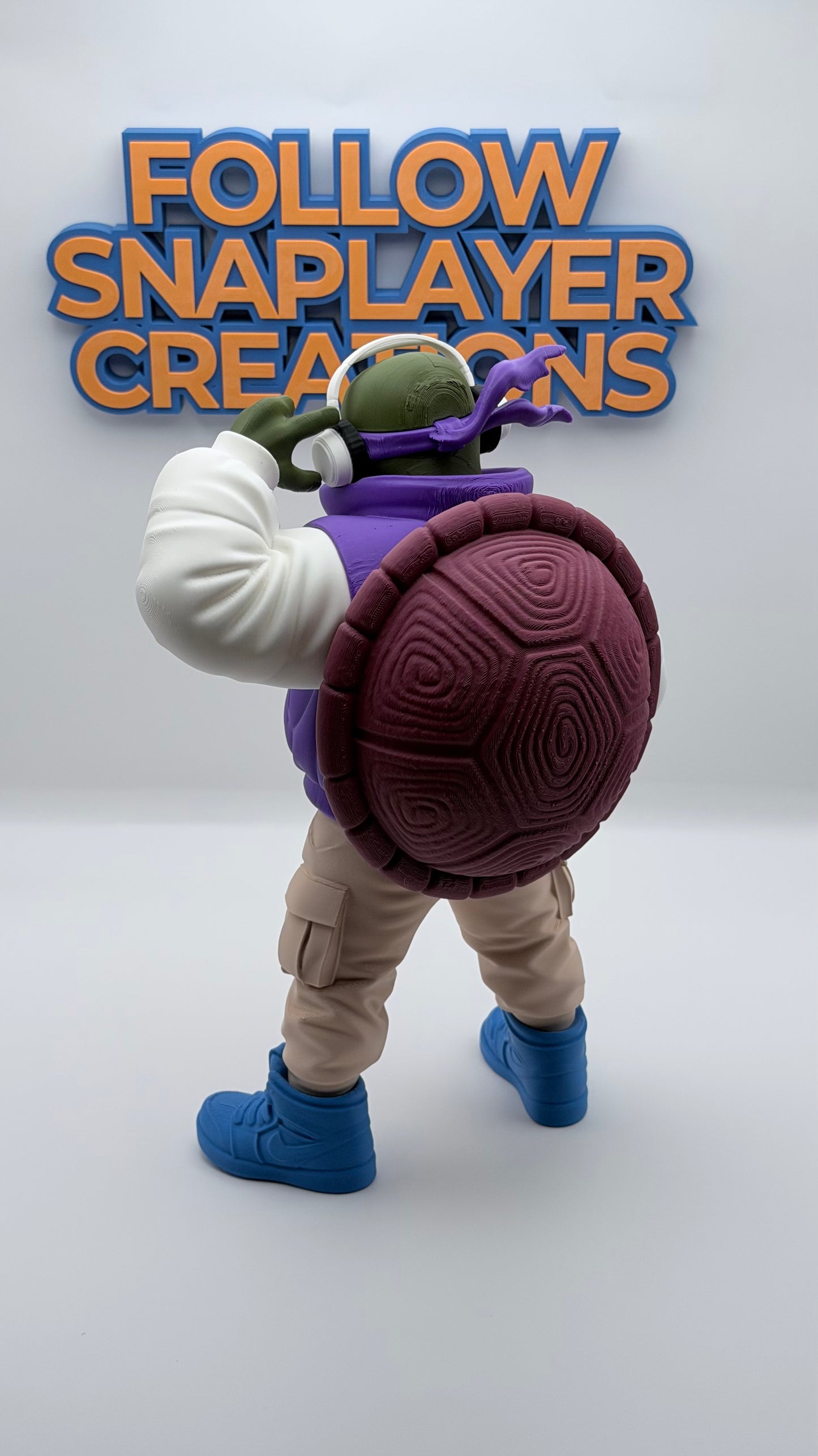 Urban TMNT Turtle Collection Set | Streetwear Ninja Turtle Figures | 3D Printed Gamer Room Decor | Full Turtle Bundle Display