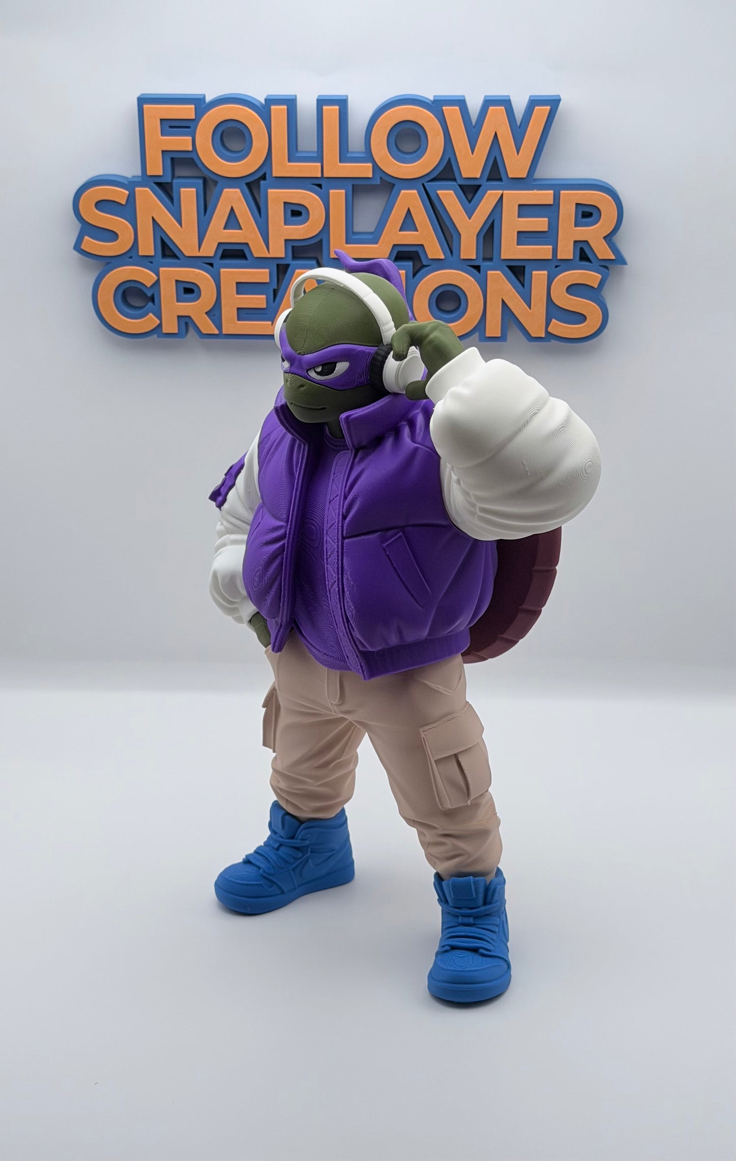 Urban TMNT Turtle Collection Set | Streetwear Ninja Turtle Figures | 3D Printed Gamer Room Decor | Full Turtle Bundle Display