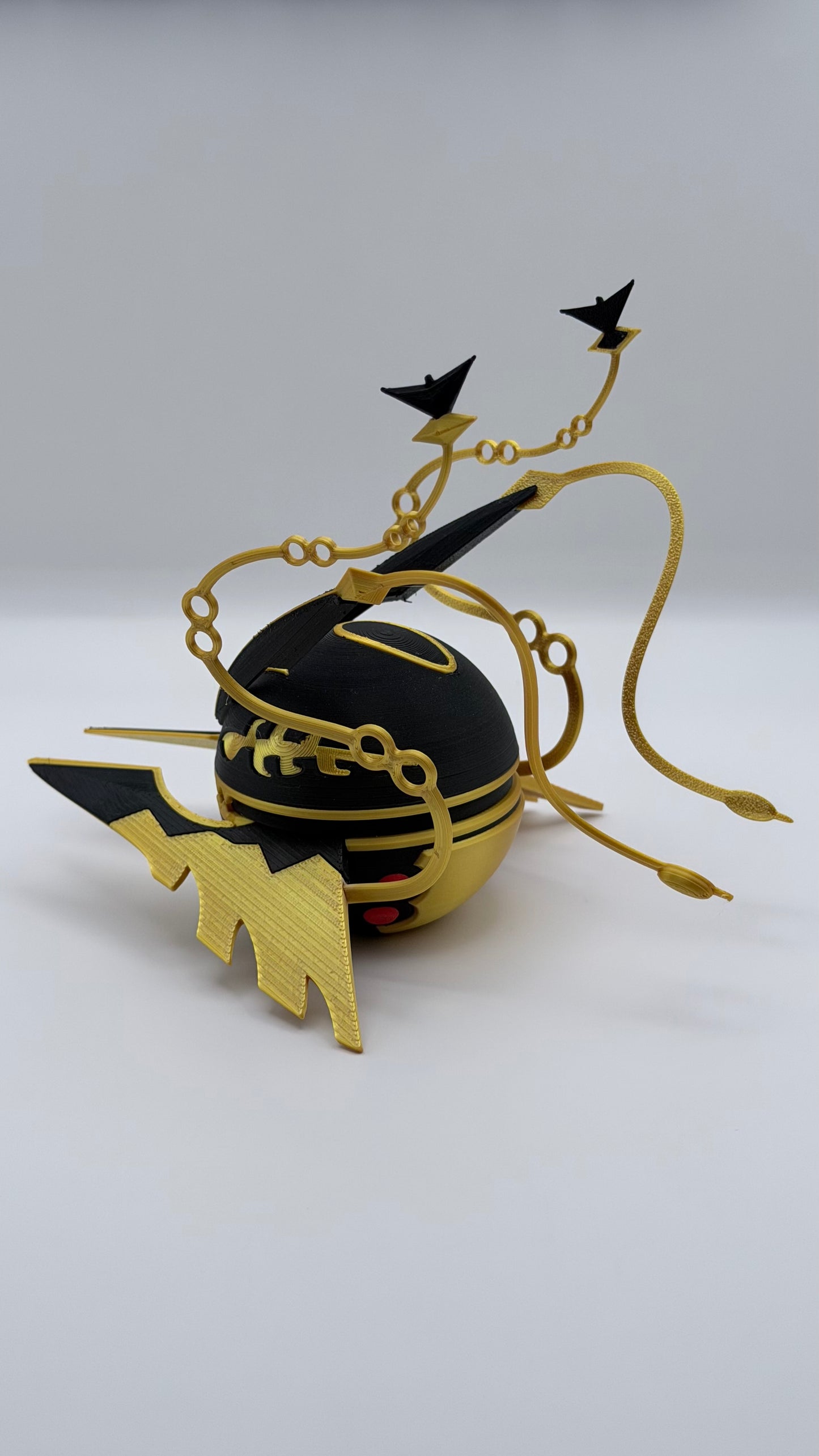 Rayquaza Pokeball Inspired Dragon Anime Gaming Display – 3D Printed Shelf Collectible – Gamer Desk Decor – Fan Gift